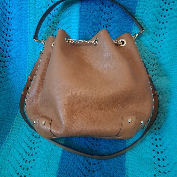 Michael Kors Large Alanis Soft Pebbled Leather Shoulder Bag - Picture 6 of 16